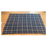 BR2 - Astor Vintage Plaid Blanket - Navy with Pink & Yellow Accents - Made in Italy