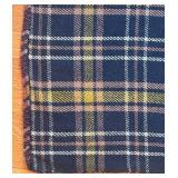BR2 - Astor Vintage Plaid Blanket - Navy with Pink & Yellow Accents - Made in Italy