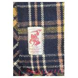 BR2 - Astor Vintage Plaid Blanket - Navy with Pink & Yellow Accents - Made in Italy