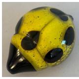 BR2 - Ladybug Art Glass Paperweight - Yellow with Black Spots