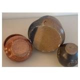 BR2 - Pottery Vases & Trinket Dish  - Hand-thrown Stoneware with Mixed Glazes