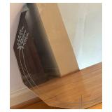 BR2 - Vintage Round Mirror with Etched Leaf Border