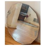 BR2 - Vintage Round Mirror with Etched Leaf Border