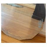 BR2 - Vintage Round Mirror with Etched Leaf Border