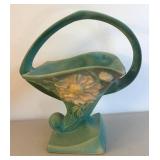 Lovely Vintage Roseville Peony Basket Vase