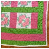 BR2 - Vintage Quilt - Floral Pink/Green Roses