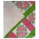 BR2 - Vintage Quilt - Floral Pink/Green Roses