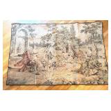 BR2 - Vintage Tapestry - Garden Scene With Figures