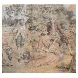 BR2 - Vintage Tapestry - Garden Scene With Figures