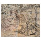 BR2 - Vintage Tapestry - Garden Scene With Figures