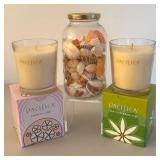 BR2 - New Pacifica French Lilac & Tahitian Gardenia Candles with Jar of Seashells