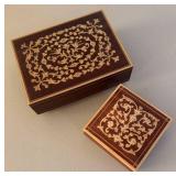 BR2 - Two Inlaid Wooded Trinket Boxes by Reuse and More
