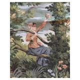 BR2 - Vintage Tapestry - Pastoral Rivers Scene with Fisherman in Boat