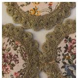 BR2 - Vintage Floral Doilies with Gold Lace Trim