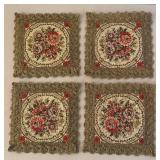 BR2 - Vintage Floral Doilies with Gold Lace Trim