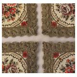 BR2 - Vintage Floral Doilies with Gold Lace Trim