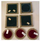 BR2 - Vintage Floral Doilies with Gold Lace Trim