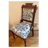 BR2 - Antique Victorian Eastlake Parlor Chair -  Damask Upholstery