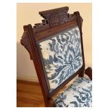 BR2 - Antique Victorian Eastlake Parlor Chair -  Damask Upholstery