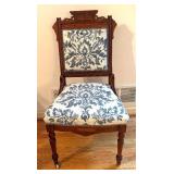 BR2 - Antique Victorian Eastlake Parlor Chair -  Damask Upholstery