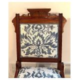 BR2 - Antique Victorian Eastlake Parlor Chair -  Damask Upholstery
