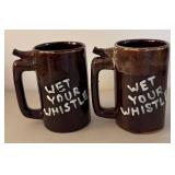 BR2 - Two Vintage Beer Steins with Whistles