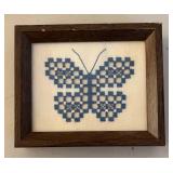 BR2 - Norwegian Hardanger Linen and Needlepoint Framed Art