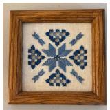 BR2 - Norwegian Hardanger Linen and Needlepoint Framed Art