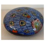 BR2 - Annemarie Davidson Peacock Enamel Plate & Paperweight