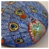 BR2 - Annemarie Davidson Peacock Enamel Plate & Paperweight