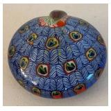 BR2 - Annemarie Davidson Peacock Enamel Plate & Paperweight
