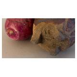 BR2 - Two Owl Figurines - Ceramic & Marble