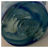 BR2 - Petite Blue Gradient Art Glass Basket