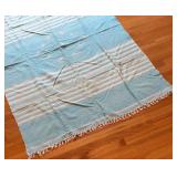 BR2 - Blanket - Vintage Blue & White Striped