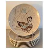 BR2 - Seven Bob White by Red Wing 8-Inch Dinner Plates - Vintage Set