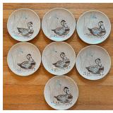 BR2 - Seven Bob White by Red Wing 8-Inch Dinner Plates - Vintage Set