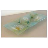 BR2 - Michael Higgins Thistledown Glass Serving Dish - MCM Mid-Century Modern