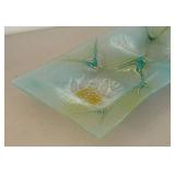 BR2 - Michael Higgins Thistledown Glass Serving Dish - MCM Mid-Century Modern