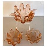 BR2 - Set of Three Pretty Pink Pinched Dishes