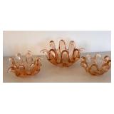 BR2 - Set of Three Pretty Pink Pinched Dishes