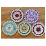 BR2 - Five Vintage Crocheted Doily Decor with Lovely Colorways