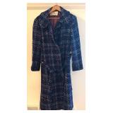 BR1 - Vintage Richard Barr of England Navy Tweed Coat
