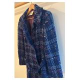 BR1 - Vintage Richard Barr of England Navy Tweed Coat