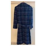 BR1 - Vintage Richard Barr of England Navy Tweed Coat