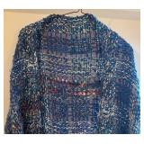 BR1 - New Fringed Benefits Shawl - Handwoven Blue Fringe by Bob Gibson & Jon Fivecoat
