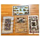 BR2 - Vintage Linens - Northumberland & Durham Map, A Scots Toast and Cherry Border