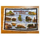 BR2 - Vintage Linens - Northumberland & Durham Map, A Scots Toast and Cherry Border