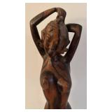 BR2 - Nude Female Figure Sculpture - Vintage Wooden Carving