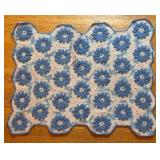 BR2 - Petite Vintage Crochet Afghan with Hex Flower Pattern