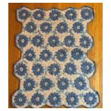 BR2 - Petite Vintage Crochet Afghan with Hex Flower Pattern